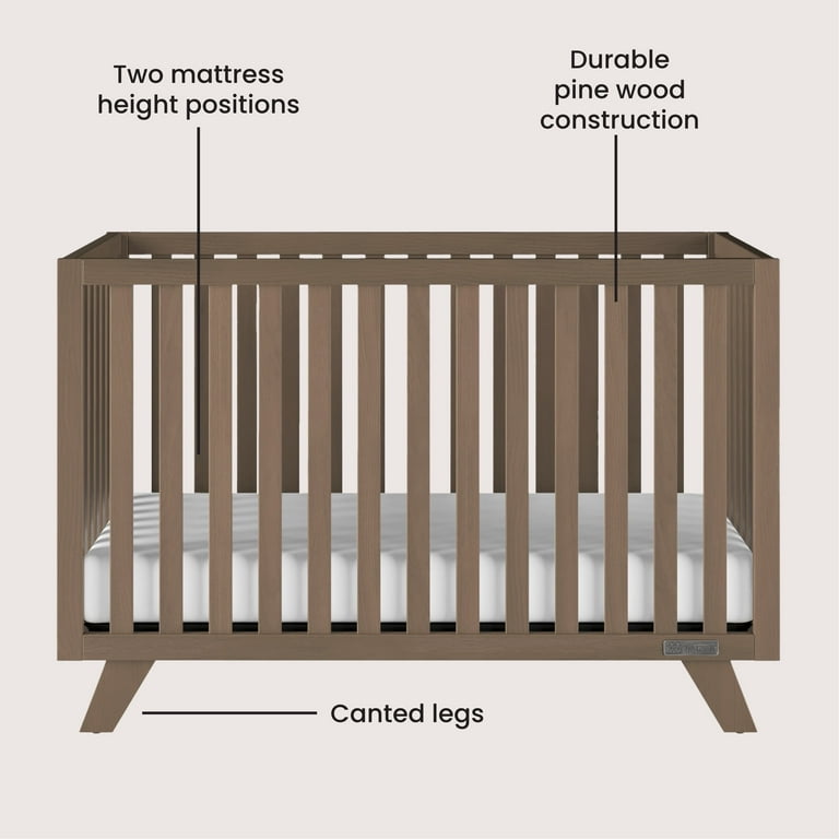 Child Craft SOHO 4 in 1 Convertible Crib Baby Crib Converts to Day Bed Toddler Bed and Full Size Bed 3 Adjustable Mattress Positions Non Toxic