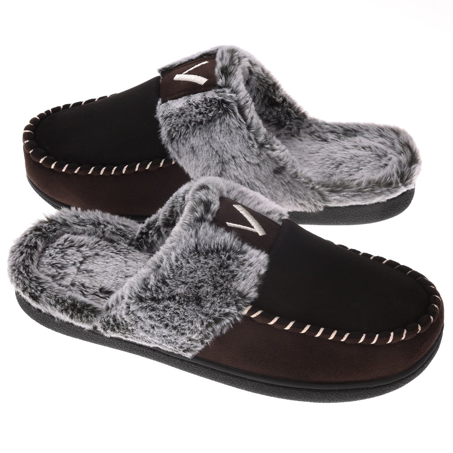 Unisex Winter Slippers Indoor Outdoor Mules Plush Lined Warm Fuffly House Shoes 