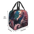thumbnail image 3 of Fotbe Ocean Seahorse Bolsa Térmica con Estampado y Forro de Aluminio Grueso Bolsa de Almuerzo con Bolsillo Frontal para Hombres y Mujeres, Ideal para Trabajo, Escuela, 3 of 8