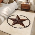 thumbnail image 3 of Area Rug 48×72in, Retro Country Western Stars Floor Carpet Living Room Rug, Pentagram on Linen Texture Non-Slip Welcome Mat Indoor Rugs for Bedroom Dining Room, 3 of 9