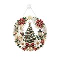 thumbnail image 1 of Christmas Round Diamond‑Painting Hanging Ornament Transparent Light‑Catching Window Decor DIY Holiday Craft Kit, Light‑Refracting Transparent Panel Christmas Wreath Craft Ornament, 1 of 5