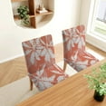 thumbnail image 3 of Orange White Dining Chair Covers Set of 6,Boho Flowers Stretch Parsons Chair Slipcovers Universal Removable Washable Chair Seat Covers Protector for Dining Room,Kitchen,Hotel and Party, 3 of 5
