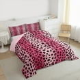 thumbnail image 3 of Castle Fairy Cheetah Print Girl 2pcs Bedding Comforter Set,Black Pink Twin Comforter Sets,Abstract Gradient Breathable Bedding Set,Super Cozy Room Decor, 3 of 8