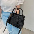 thumbnail image 4 of Bolsa Bolso de hombro de color puro con patrón de cocodrilo retro para mujer Bolso pequeño (negro) JShteea Para Estrenar, 4 of 9