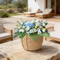 thumbnail image 4 of Pastorals Seaweed Woven Handmade Flower Basket 12x10 inch with Handle Rattan Decorative Flowerpot for Home Garden Natural Seagrass Storage Sturdy Gift, 4 of 5