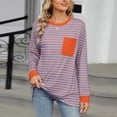 thumbnail image 2 of Siilsaa Womens Oversized Sweatshirt 2024 Casual Crewneck Long Sleeve Colorblock Striped Pullover Tunic Tops Outfits Purple,M, 2 of 5