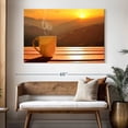 thumbnail image 3 of Elephant Stock Sunset Coffee Wall Art - Horizontal Canvas Wall Art - Dining Room Wall Decor - Food And Drink Canvas - Orange And Brown Decor - 51" x 34", 3 of 8