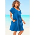 thumbnail image 3 of Swim 365 Women's Plus Size Box-Pleat Cover Up, 3 of 6