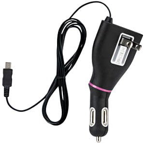 T-Mobile Double Talk Mini USB Car Vehicle AC Mains Travel Home Charger for Phone, GPS, Garmin Nuvi, GoPro Hero 3+, Hero HD, Cell phones, MP3 Players, Digital Cameras,