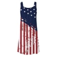 thumbnail image 4 of AOOCHASLIY Summer Dresses for Women O-neck Independence Day Print Casual Loose Sleeveless Stripe Vest Dress, 4 of 4