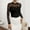 #0442-Black, variant on Long Sleeve Shirts for Women's Mesh Tops Crew Neck Sheer Patchwork Shirt Fall Concert Going Out Blouse Gift