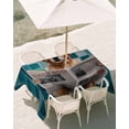 thumbnail image 3 of 60x84 Inch Outdoor Tablecloth with Umbrella Hole Zipper Rectangle Funny Dogs Rectangular Tablecloths Outside Waterproof Animal Sitting on Toilet Reading Newspaper Patio Table Cover for Picnic Party, 3 of 8
