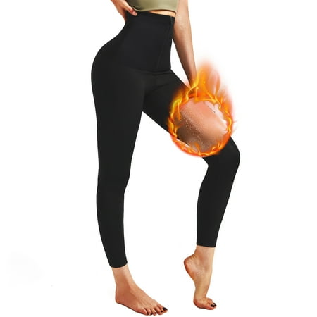 

Junlan Womens Sauna Sweat Pants High Waist Compression Slimming Weights Thermo Legging Workout Body Shaper Sauna Leggings