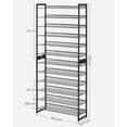thumbnail image 6 of 12-Tiers Adjustable Shoe Organizer, Black, Holds up to 60 Pairs of Shoes, 6 of 10