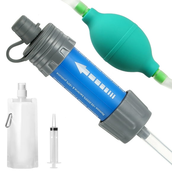 Labymos Water Filter Straw Set With Ball Pump Water Filtration Straw Water Purifier for Survival Emergency Camping Hiking Backpacking