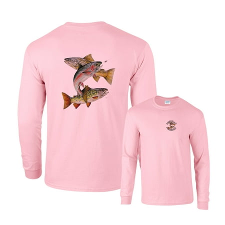 Trout Group Brown Rainbow Brooke Fishing Long Sleeve T-Shirt