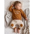 thumbnail image 6 of BemeyourBBs Toddler Baby Boy Thanksgiving Outfit Homemade Rolls Baby Outfit Fall Winter Clothes Long Sleeve Letters Crewneck Sweatshirt Tops with Plaid Pockets Long Pants Set, 6 of 9