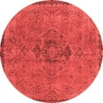 thumbnail image 1 of Ahgly Company Machine Washable Indoor Round Abstract Red Modern Area Rugs, 5' Round, 1 of 4