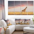 thumbnail image 1 of Single Giraffe in Savannah - African Canvas Art Print, 1 of 3