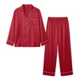 thumbnail image 4 of yillto Women Pajamas Sets Pants Button up Pjs Set Long Sleeve with Pockets Sleepwear Loungewear 2 Piece, 4 of 6