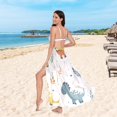 thumbnail image 5 of Women's Beach Swimsuit Cover Ups Bathing Suit Coverups Bikini Wrap Dress for Swimwear Cartoon Dinosaurs with Leaf M, 5 of 7