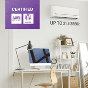 Cooper & Hunter 12000 BTU 115V Wall Mounted Mini Split Heat Pump Air Conditioner With 16ft Kit Cover 550 Sq Ft WiFi