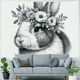 thumbnail image 4 of JRXY Spring Bunny with Flower Tapestry Painting, 4 of 6