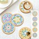 thumbnail image 1 of Kit de posavasos de mosaico DIY para principiantes - Juego de azulejos de madera con colores variados, pack completo de manualidades para adultos y niños para aliviar el estrés, 1 of 6