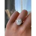 thumbnail image 3 of ESTE ORIGIN 3CT Oval Moissanite Halo Engagement Ring in 14K Yellow Gold for Women is available in US 7., 3 of 5
