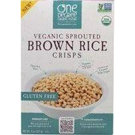 6 Pack :       One Degree Organic Foods Sprouted Brown Rice Crisps Cereal -- 8