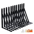 thumbnail image 1 of Soportes de estante NEODROP Heavy Duty de acero negro de 20 cm, paquete de 12, 1 of 7
