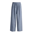 thumbnail image 6 of Girls Summer Wide Leg Pants Elastic Drawstring Waist Loose Trousers Lightweight Casual Lounge Bottoms 5-15Y, 6 of 6