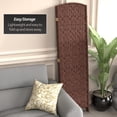 thumbnail image 5 of Red Lantern 6 ft. Tall Diamond Weave Fiber Room Divider - Dark Red - 4 Panel, 5 of 6