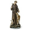Roman 13.75" Brown St Francis with Deer Religious Tabletop Figurine