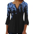 thumbnail image 1 of WEAIXIMIUNG Blouse Vintage Imprimée Col en V Rayée pour Femmes, Automne et Hiver, Saint-Valentin, 1 of 5
