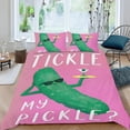 thumbnail image 2 of Pepinillo Conjunto de sábanas temático, trío de piezas, cómodo y amigable con la piel, diseño único, regalo de decoración para el hogar para familiares, amigos y fans,140cm *210cm, 2 of 6