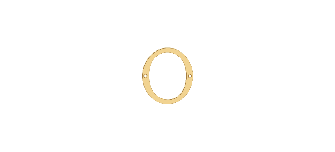 Deltana RN4-0 4" Numbers; Solid Brass; Lifetime Brass Finish