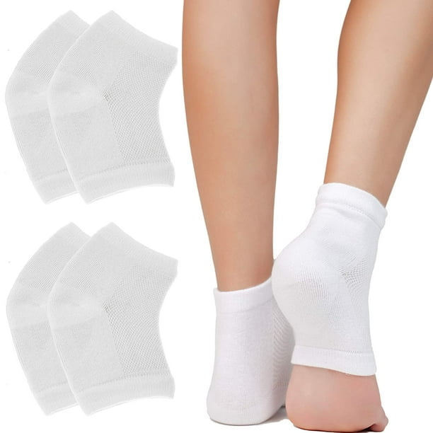 Moisturizing Heel Socks - 2 Pack Gel Lined Skin Heel Softener for Dry, Hard  or Cracked Heels - Toeless Spa Gel Socks for Day & Night Softening