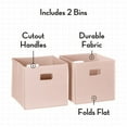 thumbnail image 2 of Kids Two Piece Folding Storage Bin - Soft Pink, 2 of 5