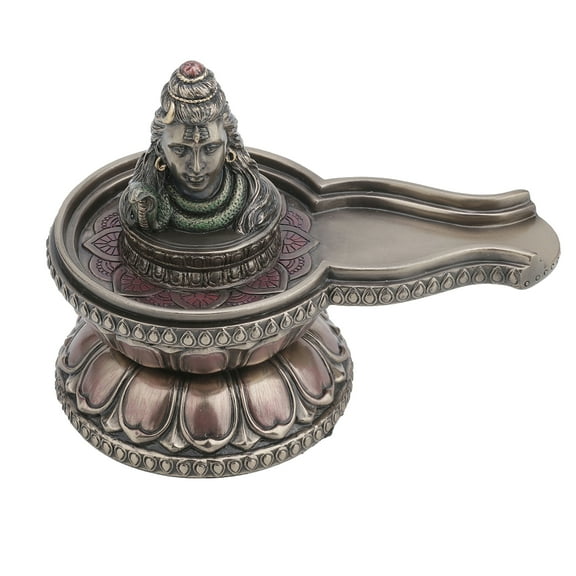 Veronese Design 4 7/8 Shiva Linga Hindu God Collectible Cold Cast Bronzed Resin Statue Spiritual Figurine