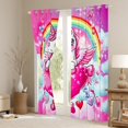 thumbnail image 3 of Homewish Cute Cartoon Unicorn Black Out Curtains,3D Loves Bowtie Curtains Pack of 2 (42x63 Each),Fairy Tale Theme Bedroom Curtains For Girls Kids,Super Cozy Room Decor, 3 of 6