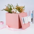 thumbnail image 4 of Caja de regalo con forma cuadrada plegable, 25 x 25 cm, 25 x 25 cm, color rosa, 4 of 8