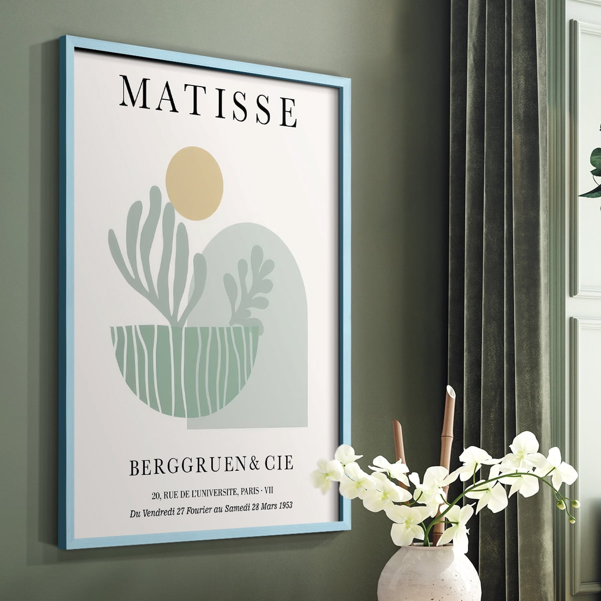Matisse CLXXXII Framed Print in Blue Solid Wood 8 x 10 Framed Print