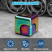 Infinity Fidget Cube, Fidget Spinner Toy for Kids Adults, Metal Transformable Anti-Anxiety Focusing Fidget Block Toy, EDC 2 in 1 Gyro Cube, Office Desk Gadgets Decor, Stress Relieve Gift Prize