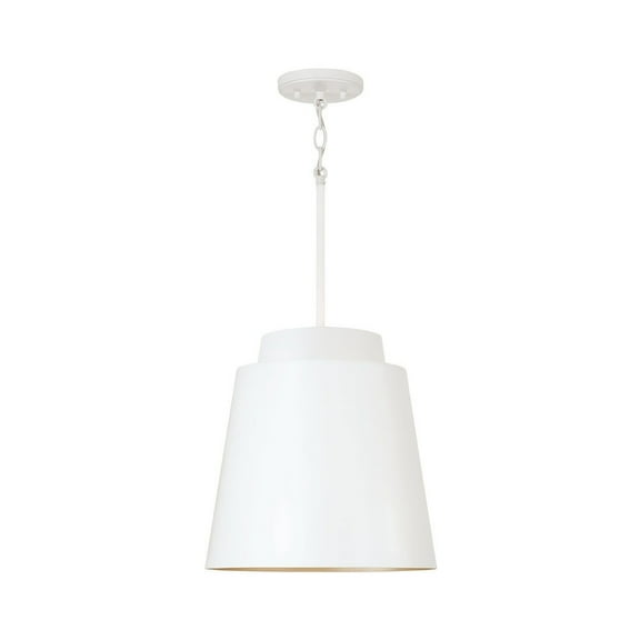 AA1034WE Austin Allen Pratt - 1 Light Pendant In Modern Style-13.25 Inches Tall and 13 Inches Wide-Matte White Finish