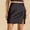 Black, variant on Hvot&aat Women's Satin Silky Lace Trim Skirt Solid Color High Waist Split Skirt Smoothing Mini Skirt