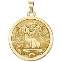 Picturesongold.Com Baptism Religious Medal Female Adult- 3/4 inch Size of a Nickel in Solid 14K Yellow Gold