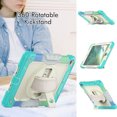 thumbnail image 3 of Case for iPad 6th / 5th Gen (2018 2017) / iPad Air 2 / iPad Pro 9.7 inch with Screen Protector, 360 Degree Rotating Kickstand Hand Strap Shockproof Cover with Shoulder Strap, Rainbow Blue, 3 of 7