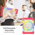 thumbnail image 2 of Case for iPad 6th / 5th Gen (2018 2017) / iPad Air 2 / iPad Pro 9.7 inch with Screen Protector, 360 Degree Rotating Kickstand Hand Strap Shockproof Cover with Shoulder Strap, Rainbow Red, 2 of 7