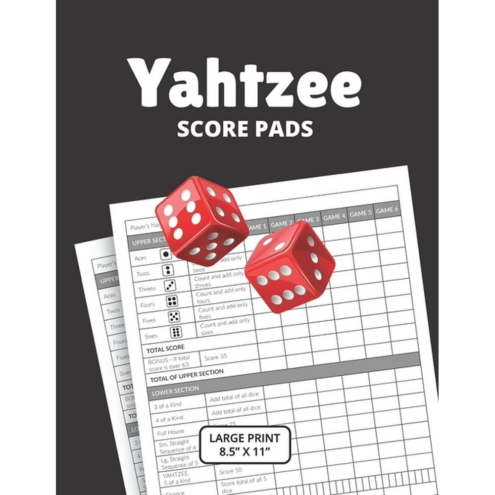 Yahtzee Score Pads Large Print Size 8 5 X 11 Paperback Walmart Walmart Yahtzee score pads large print size 8 5 x 11 paperback walmart walmart